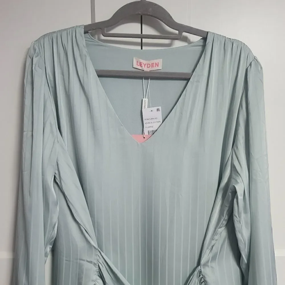 Leyden long-sleeve wrap dress
